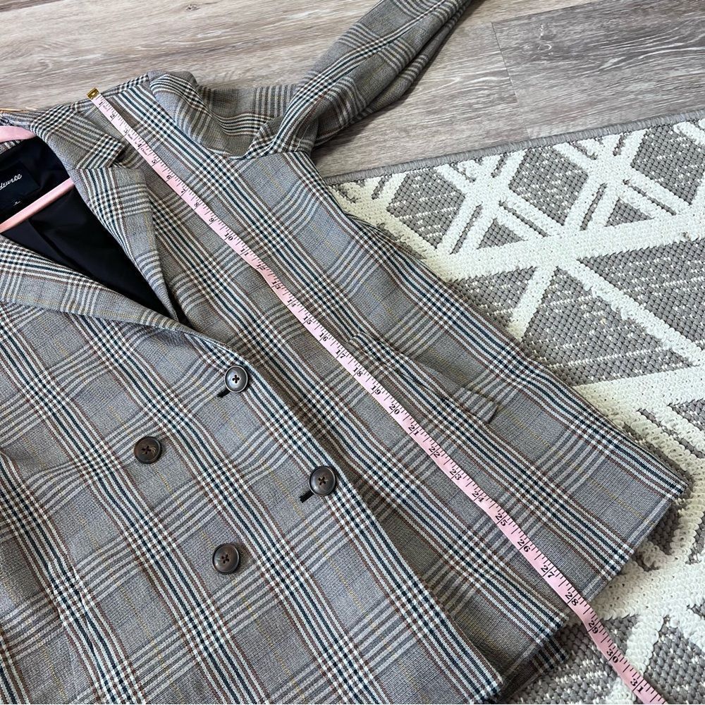 Madewell Caldwell Double-Breasted Blazer in Menswear Plaid women’s size M - Picture 3 of 7